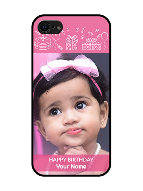 Custom iPhone SE 2020 Custom Metal Phone Case - With Birthday Line Art Design