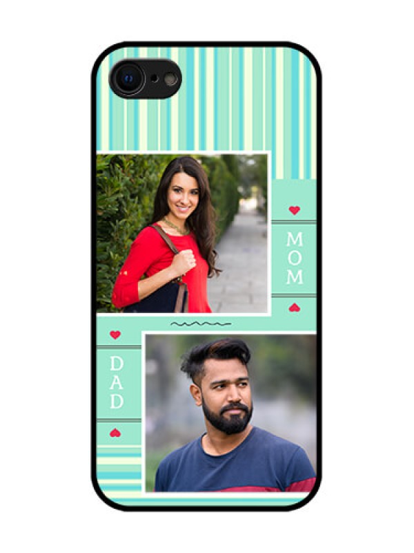Custom iPhone SE 2020 Custom Metal Phone Case - Mom and Dad Pic Design