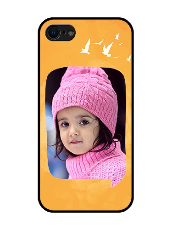 Custom iPhone SE 2020 Custom Metal Phone Case - Water Color Design With Bird Icons