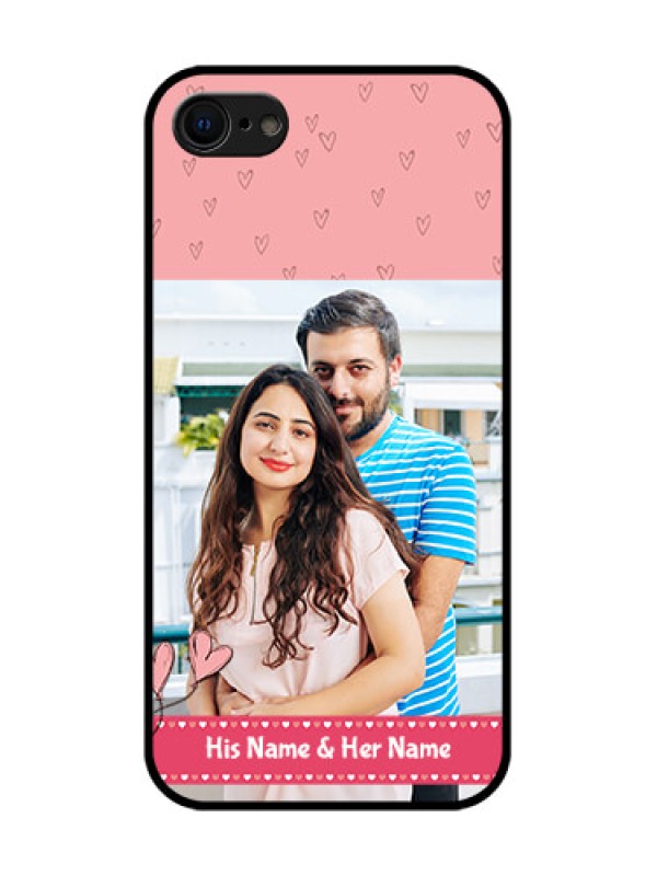 Custom iPhone SE 2020 Custom Metal Phone Case - Love Design Peach Color