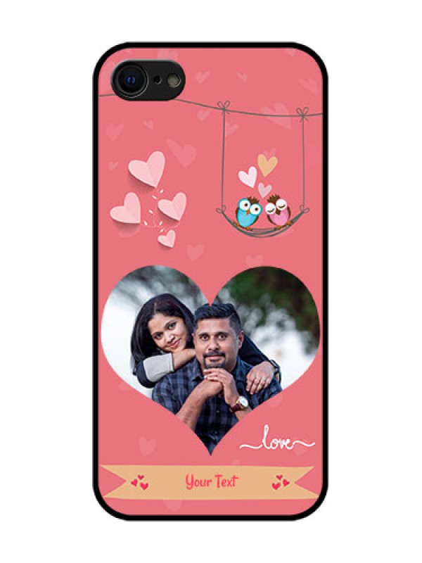 Custom iPhone SE 2020 Custom Metal Phone Case - Peach Color Love Design