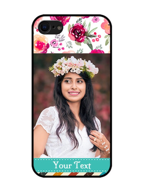 Custom iPhone SE 2020 Custom Metal Phone Case - Water Colors Floral Design