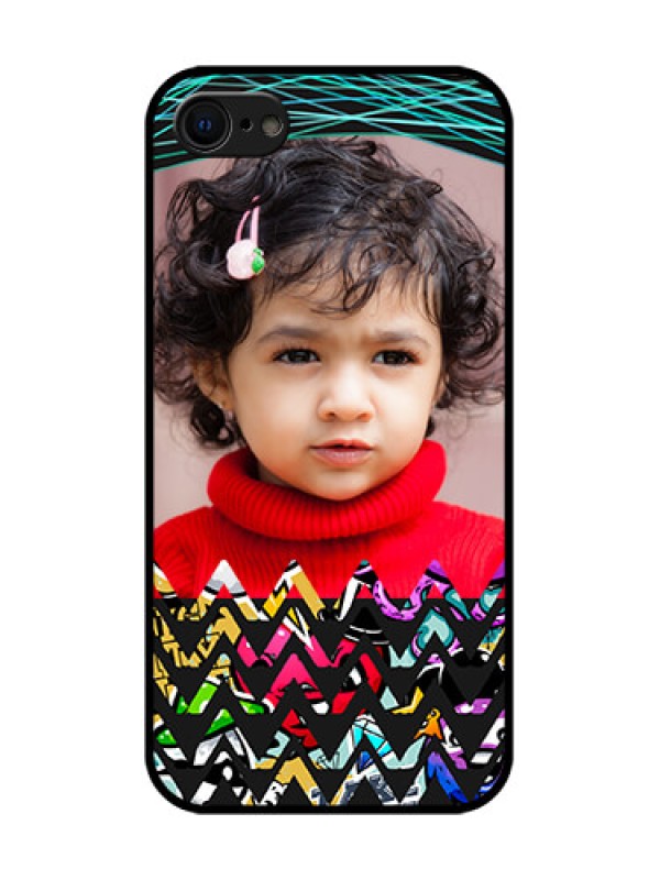 Custom iPhone SE 2020 Custom Metal Phone Case - Neon Abstract Design