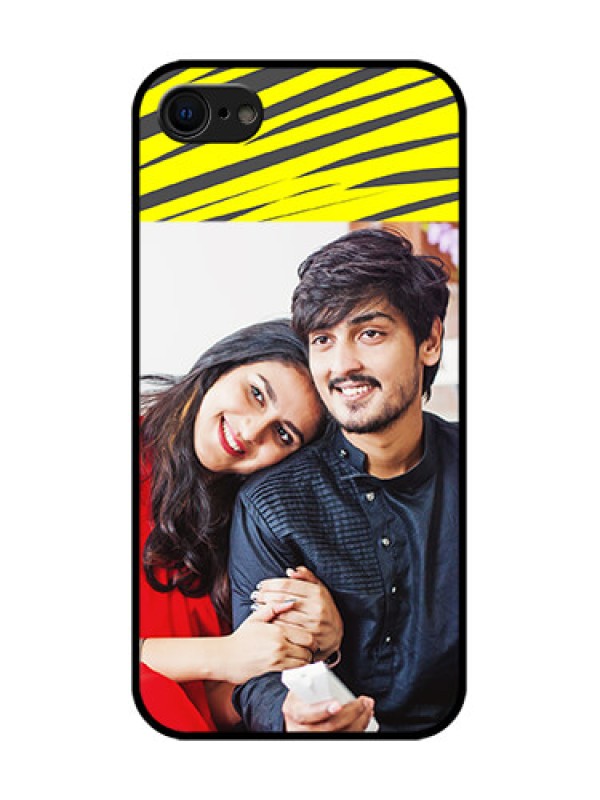 Custom iPhone SE 2020 Custom Metal Phone Case - Yellow Abstract Design