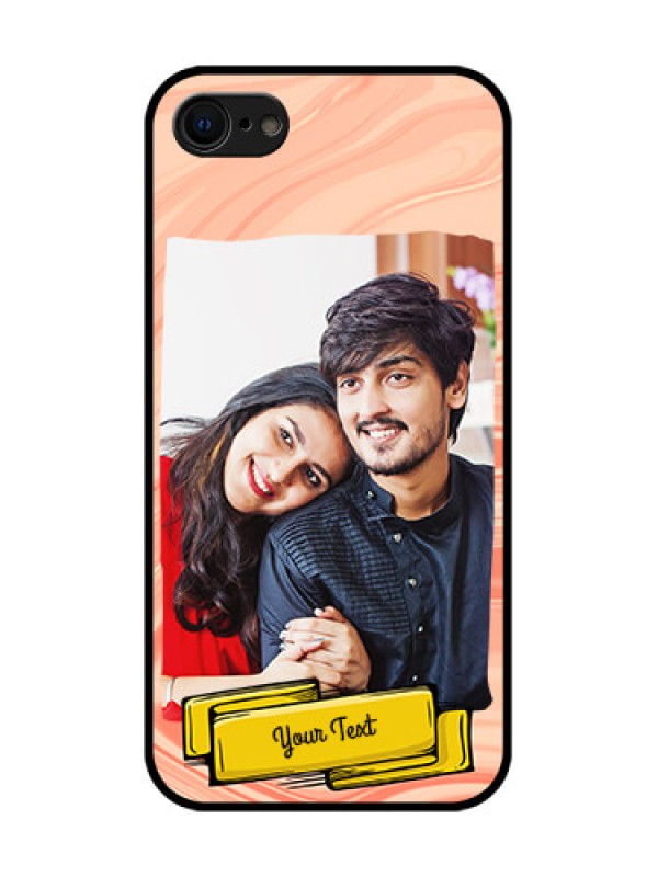 Custom iPhone SE 2020 Custom Metal Phone Case - Marble Texture Design