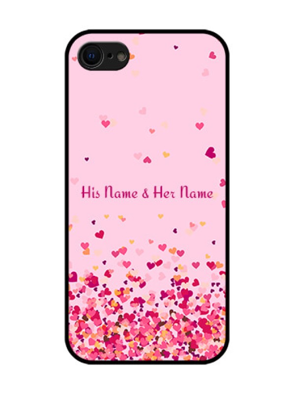 Custom iPhone SE 2020 Custom Metal Phone Case - Floating Hearts Design