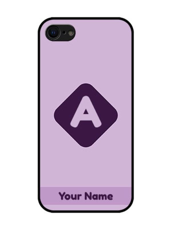 Custom iPhone SE 2020 Custom Metal Phone Case - Custom Letter In Curved Badge Design