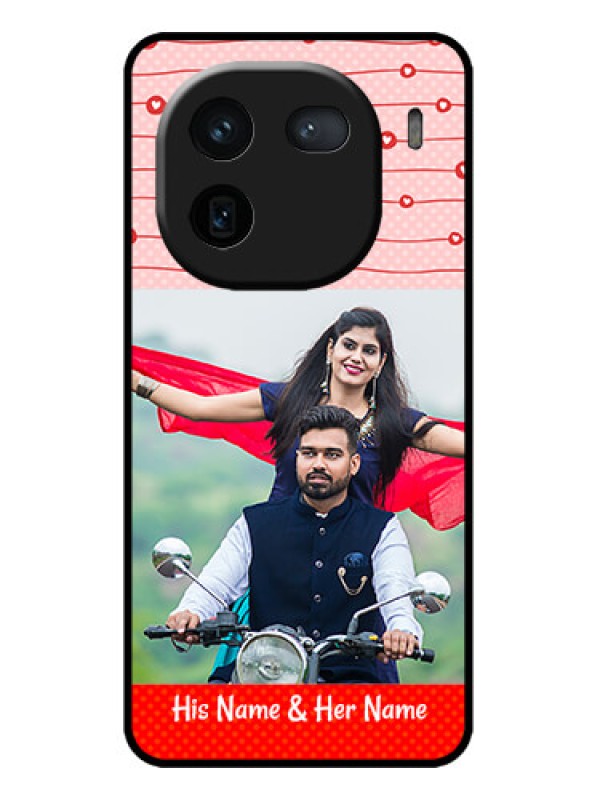 Custom iQOO 12 5G Custom Metal Phone CaseRed Pattern Case Design