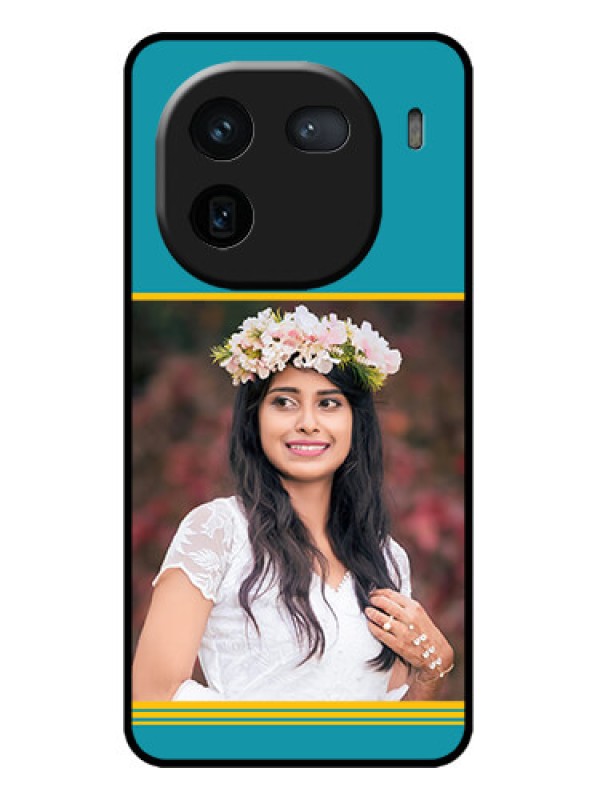 Custom iQOO 12 5G Custom Metal Phone CaseYellow and Blue Design