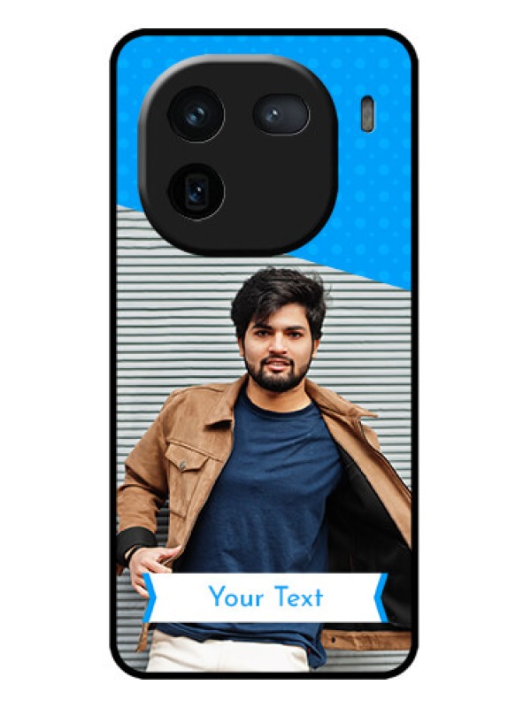 Custom iQOO 12 5G Custom Metal Phone CaseSimple Blue Color Design