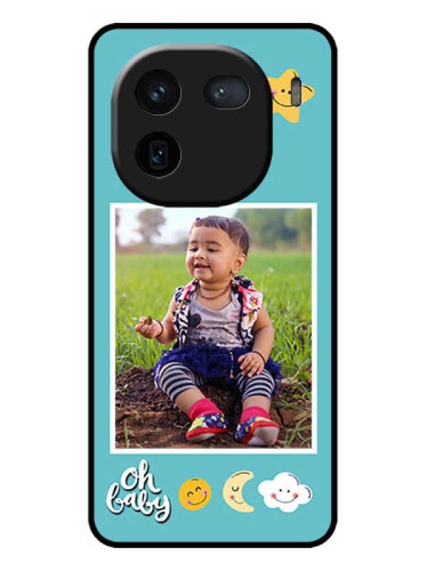 Custom iQOO 12 5G Custom Metal Phone CaseSmiley Kids Stars Design