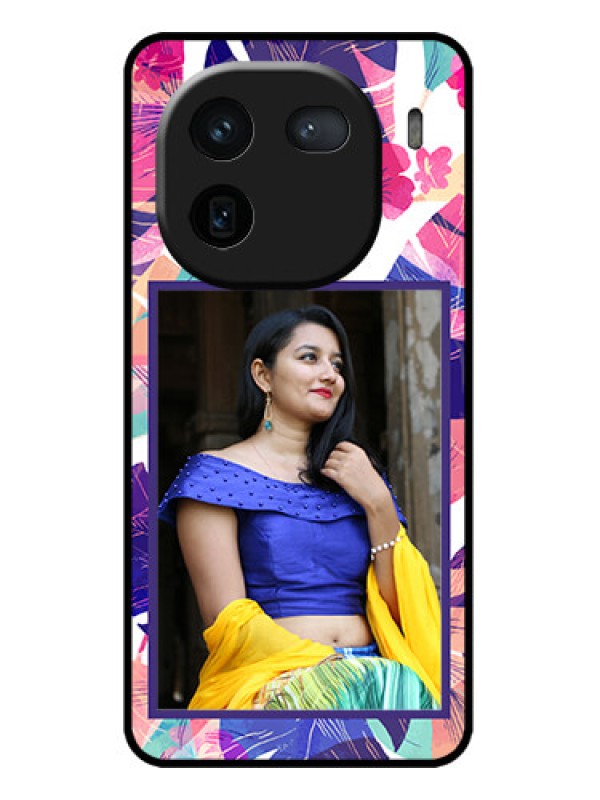 Custom iQOO 12 5G Custom Metal Phone CaseAbstract Floral Design