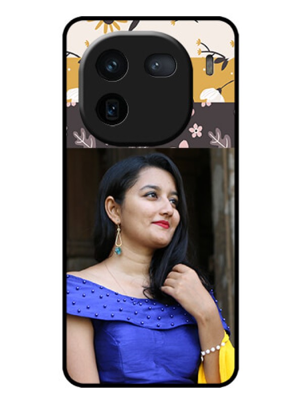 Custom iQOO 12 5G Custom Metal Phone CaseStylish Floral Design