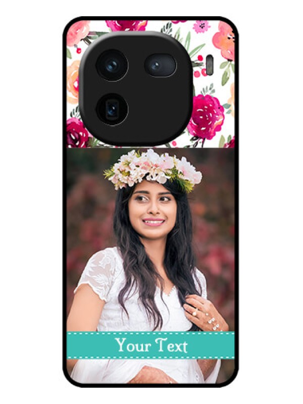 Custom iQOO 12 5G Custom Metal Phone CaseWater Colors Floral Design