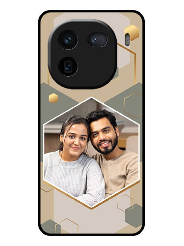 Custom iQOO 12 5G Custom Metal Phone CaseStylish Hexagon Pattern Design