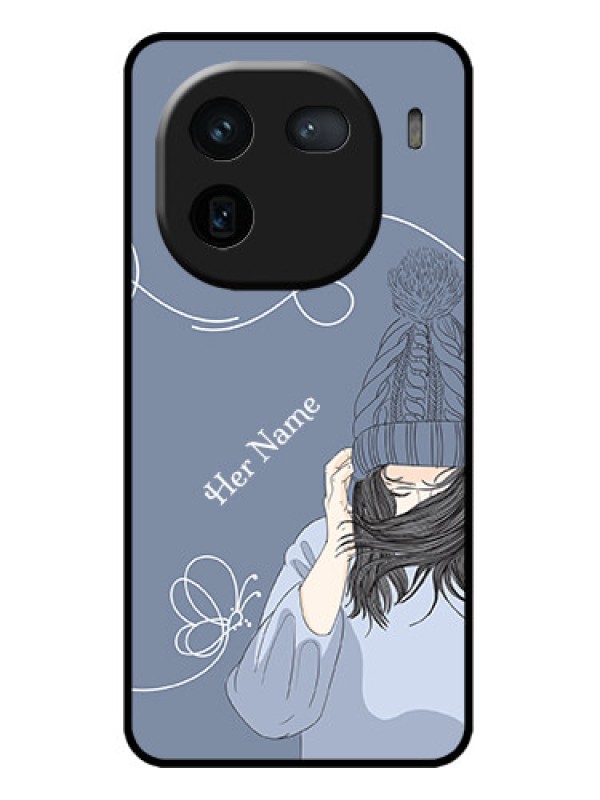 Custom iQOO 12 5G Custom Metal Phone CaseGirl In Winter Outfit Design
