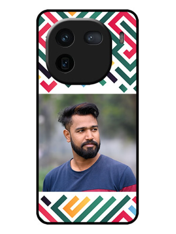 Custom iQOO 12 5G Custom Metal Phone CaseColorful Maze Pattern Design