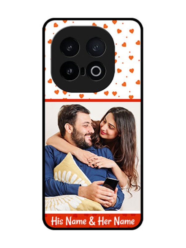 Custom iQOO 13 5G Custom Metal Phone Case - Orange Love Symbol Design