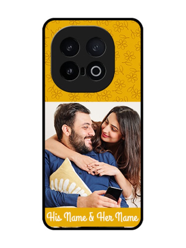 Custom iQOO 13 5G Custom Metal Phone Case - Yellow Floral Design