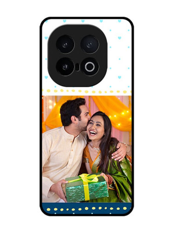 Custom iQOO 13 5G Custom Metal Phone Case - White And Blue Abstract Design