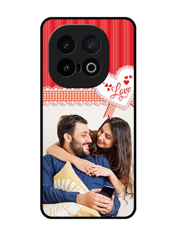 Custom iQOO 13 5G Custom Metal Phone Case - Red Love Pattern Design