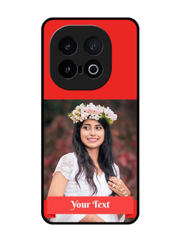 Custom iQOO 13 5G Custom Metal Phone Case - Simple Red Color Design