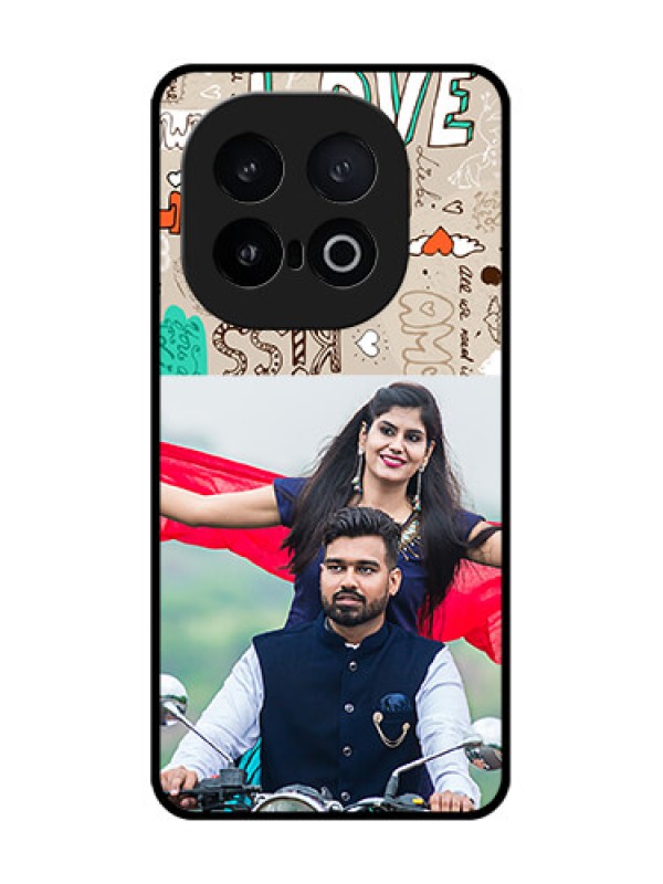 Custom iQOO 13 5G Custom Metal Phone Case - Love Doodle Pattern