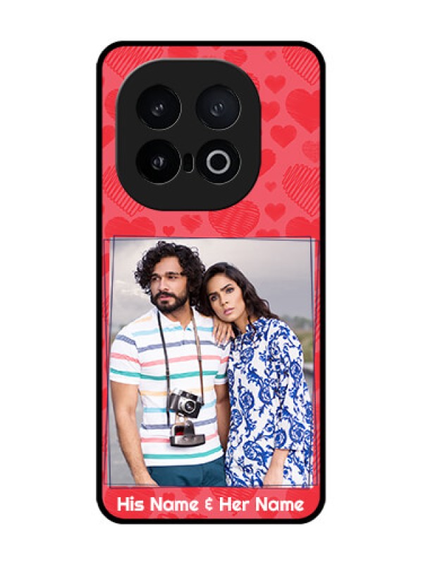 Custom iQOO 13 5G Custom Metal Phone Case - With Red Heart Symbols Design