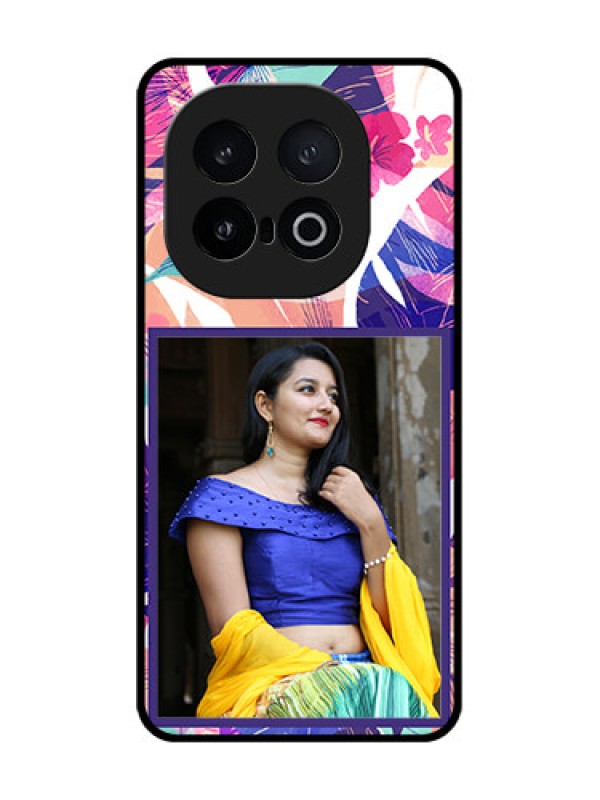 Custom iQOO 13 5G Custom Metal Phone Case - Abstract Floral Design