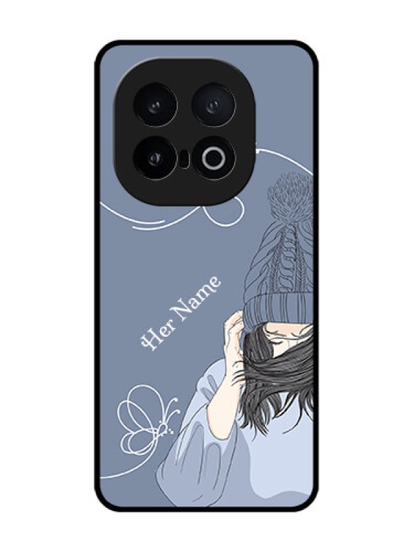 Custom iQOO 13 5G Custom Metal Phone Case - Girl In Winter Outfit Design