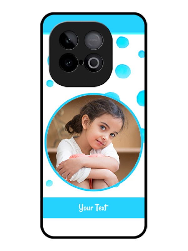 Custom iQOO Neo 10 5G Custom Metal Phone Case - Blue Bubbles Pattern Design