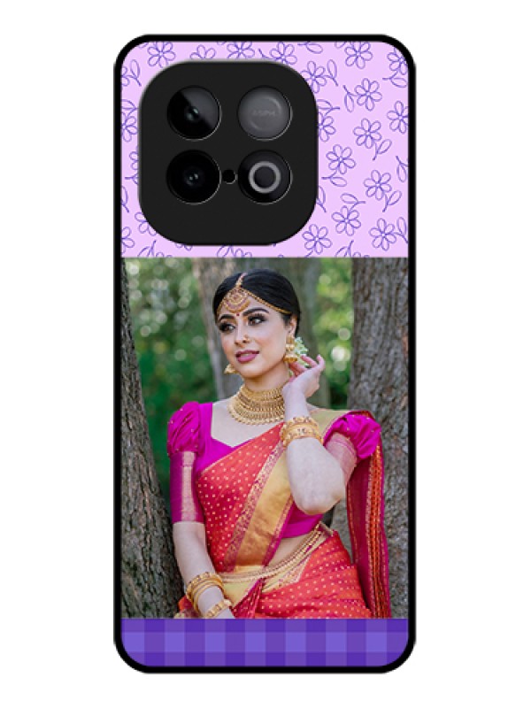 Custom iQOO Neo 10 5G Custom Metal Phone Case - Purple Floral Design