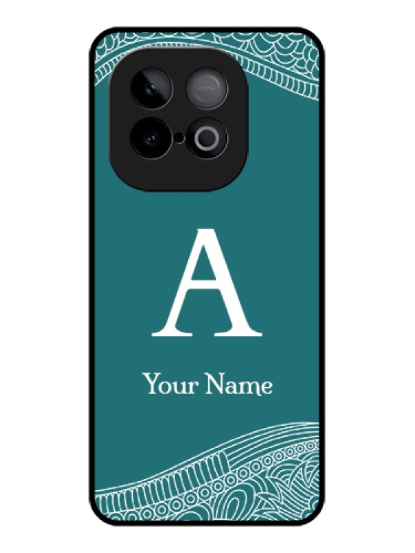 Custom iQOO Neo 10 5G Custom Metal Phone Case - Line Art Pattern With Custom Name Design