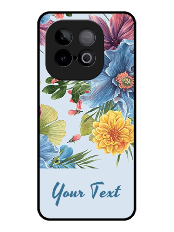 Custom iQOO Neo 10 5G Custom Metal Phone Case - Stunning Watercolored Flowers Painting Design