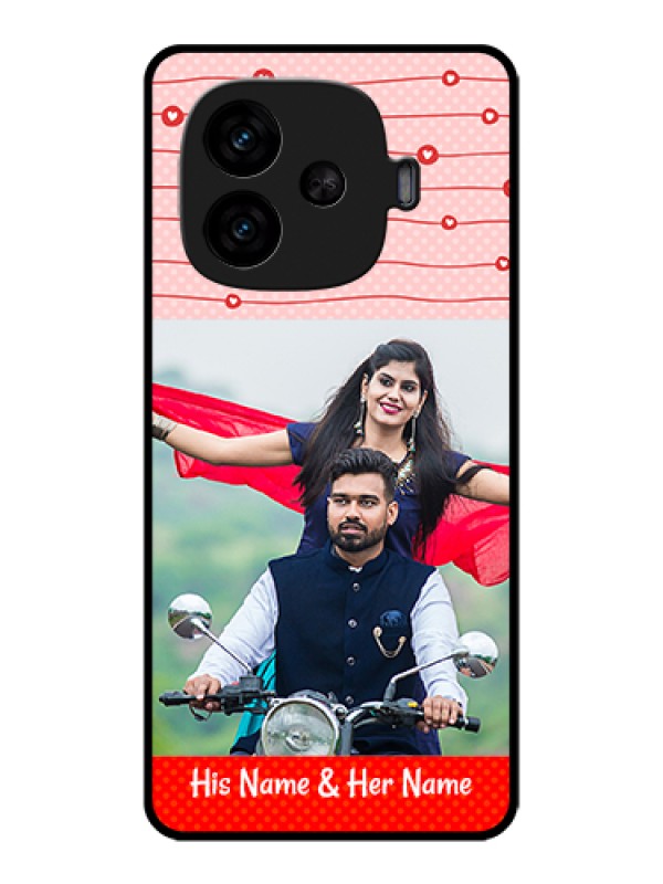 Custom iQOO Neo 10R 5G Custom Metal Phone Case - Red Pattern Case Design