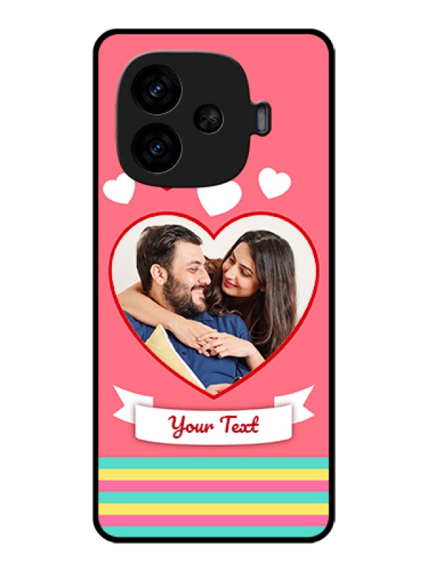 Custom iQOO Neo 10R 5G Custom Metal Phone Case - Love Shapes Doodle Design