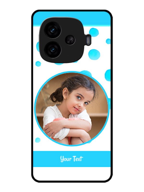 Custom iQOO Neo 10R 5G Custom Metal Phone Case - Blue Bubbles Pattern Design