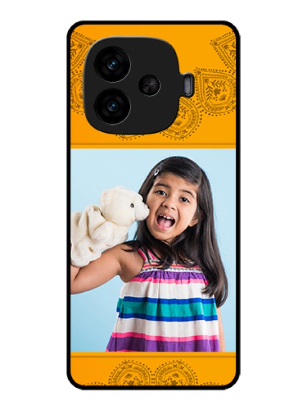 Custom iQOO Neo 10R 5G Custom Metal Phone CaseWith Photo And Green Floral Design