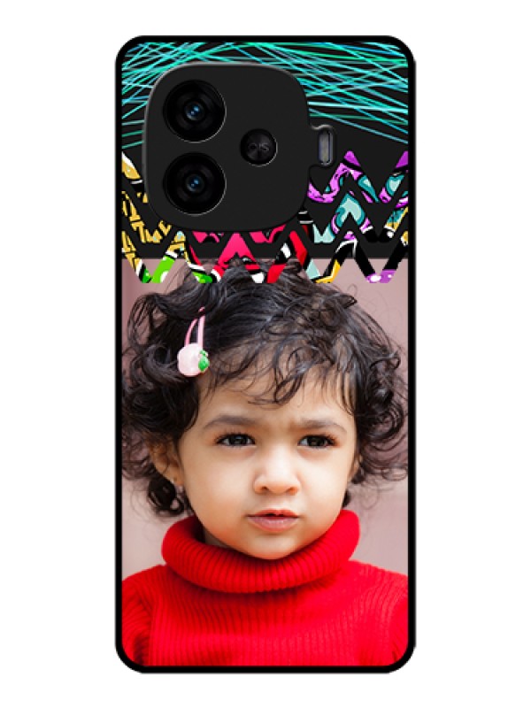 Custom iQOO Neo 10R 5G Custom Metal Phone CaseImage Holder With Glitter Strip Design