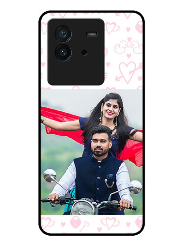 Custom iQOO Neo 6 5G Custom Metal Phone CasePink Flying Heart Design