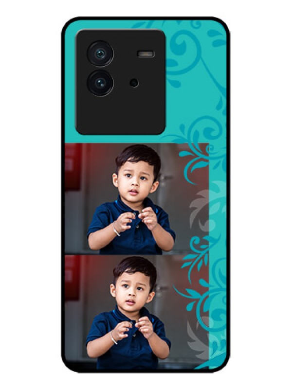 Custom iQOO Neo 6 5G Custom Metal Phone CaseWith Photo And Green Floral Design