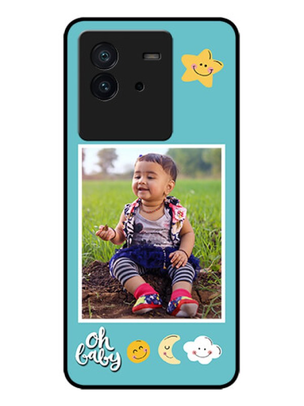 Custom iQOO Neo 6 5G Custom Metal Phone CaseSmiley Kids Stars Design