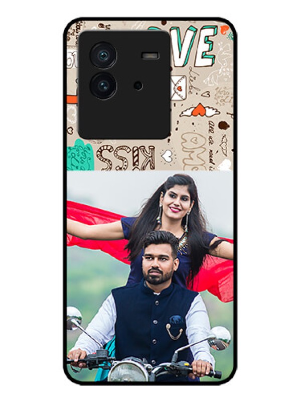 Custom iQOO Neo 6 5G Custom Metal Phone CaseLove Doodle Pattern