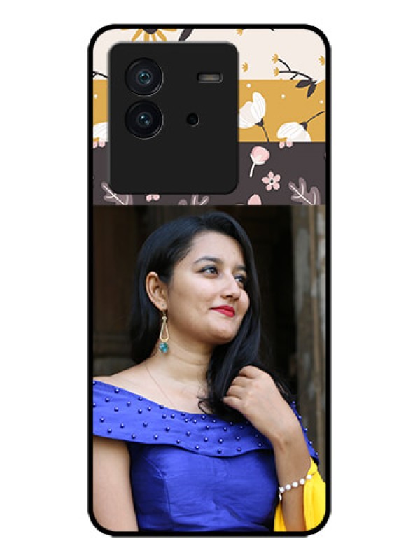 Custom iQOO Neo 6 5G Custom Metal Phone CaseStylish Floral Design