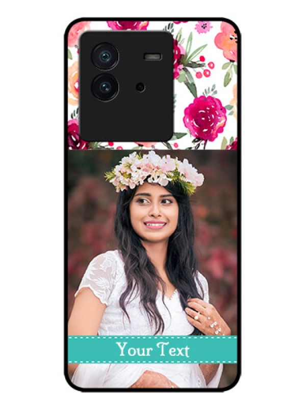 Custom iQOO Neo 6 5G Custom Metal Phone CaseWater Colors Floral Design