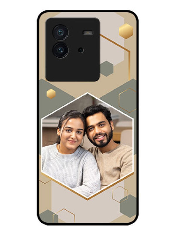 Custom iQOO Neo 6 5G Custom Metal Phone CaseStylish Hexagon Pattern Design