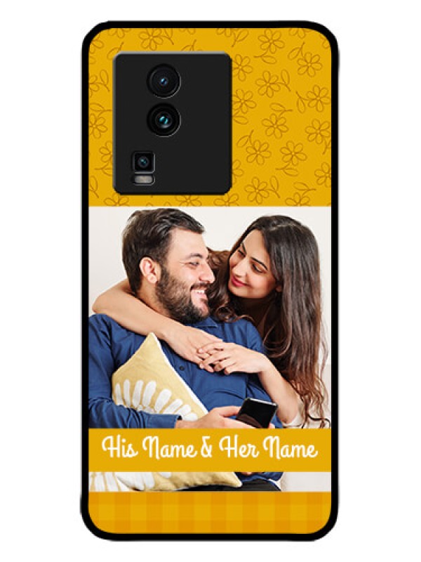 Custom iQOO Neo 7 5G Custom Metal Phone CaseYellow Floral Design