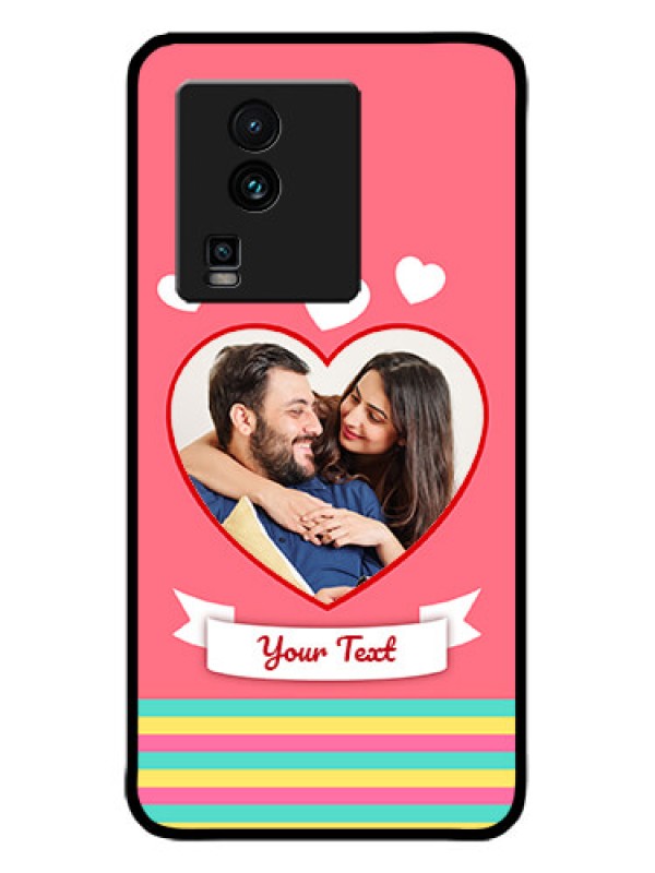 Custom iQOO Neo 7 5G Custom Metal Phone CaseLove Shapes Doodle Design