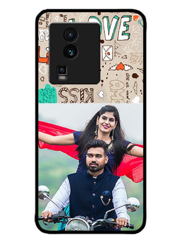 Custom iQOO Neo 7 5G Custom Metal Phone CaseLove Doodle Pattern