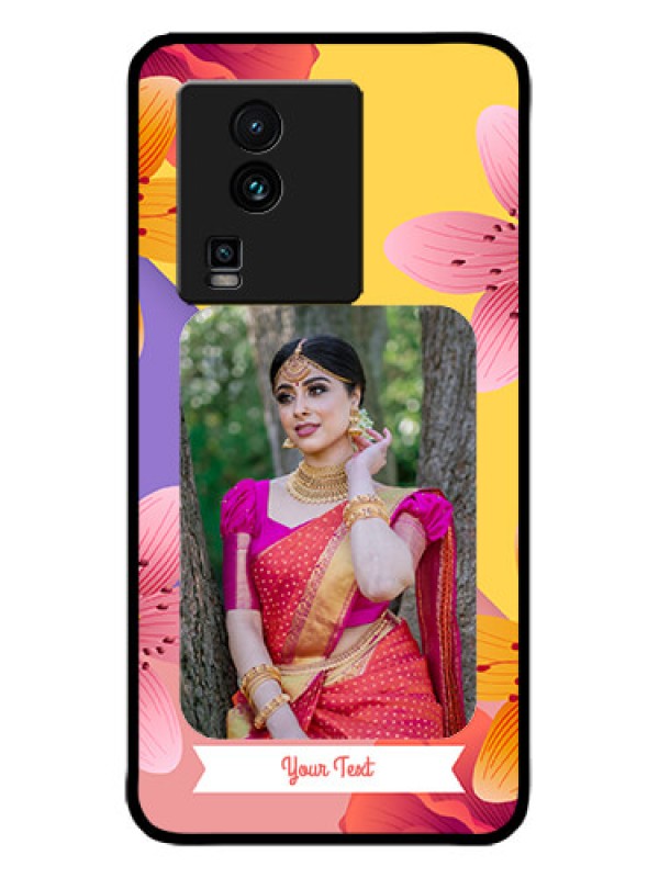 Custom iQOO Neo 7 5G Custom Metal Phone Case3 Image With Vintage Floral Design